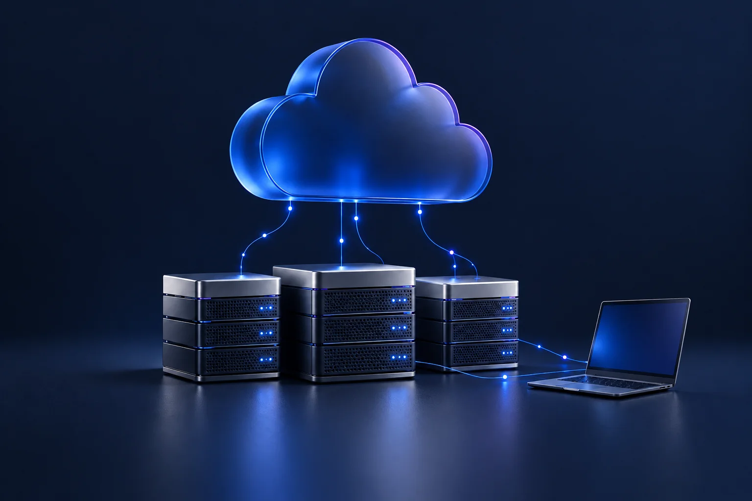 Business servers and cloud storage connected for data protection